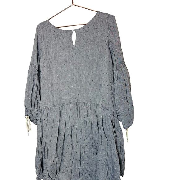 PAPER CROWN Women's Gray Speckled Copper Ties at Wrist Oversized Dress Size XS - Picture 2 of 9